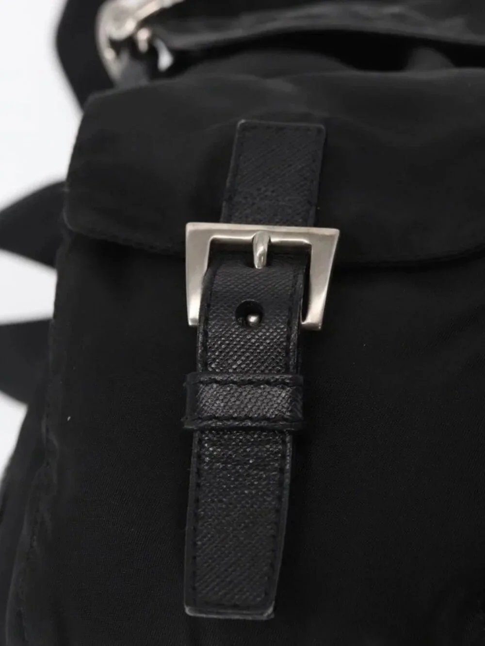 PRADA Shoulder Bag Nylon Black Silver